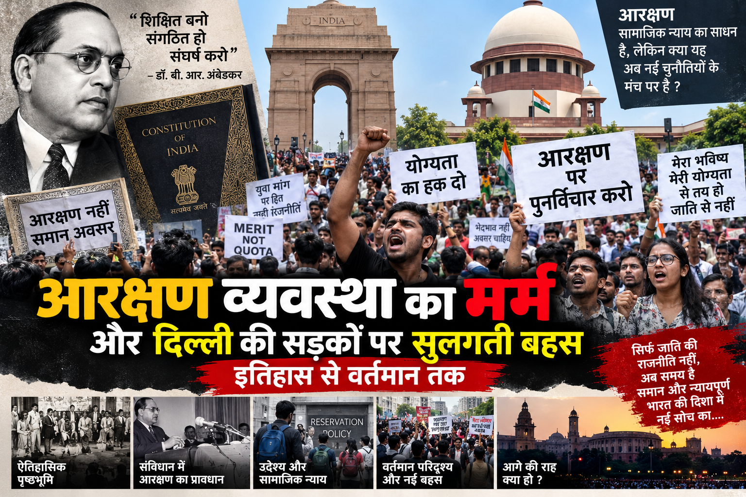 आरक्षण व्यवस्था का मर्म और दिल्ली की सड़कों पर सुलगती बहस: इतिहास से वर्तमान तक
